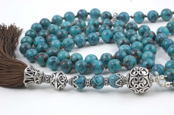 Green Chinese Turquoise Prayer Beads