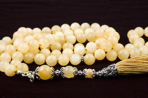 Honey Jade Prayer Beads