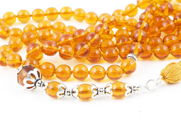 Amber Glass Prayer Beads