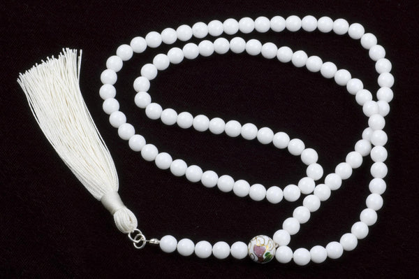 White Glass Prayer Beads