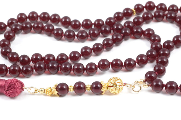 Garnet Red Glass Prayer Beads