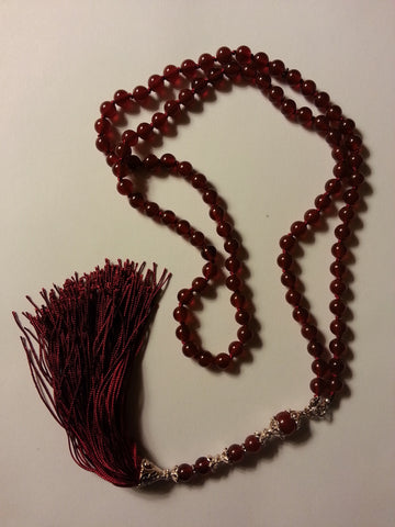 Red Carnelian (Aqiq) Prayer Beads