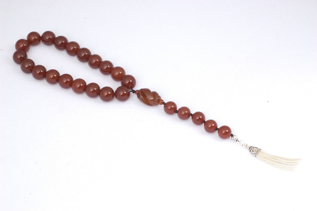 Red Agate Prayer Beads (19+5)