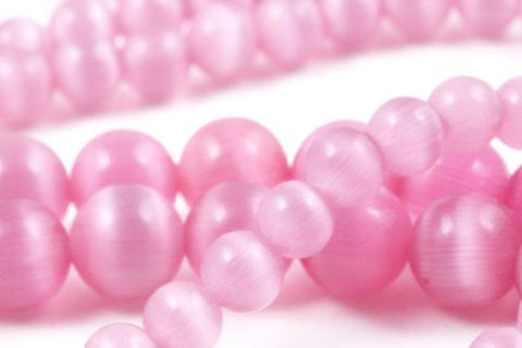 Girl & Doll Set - Pink Cat's Eye Glass Prayer Beads