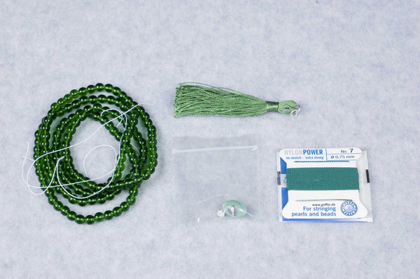 Green Glass Prayer Beads Kit