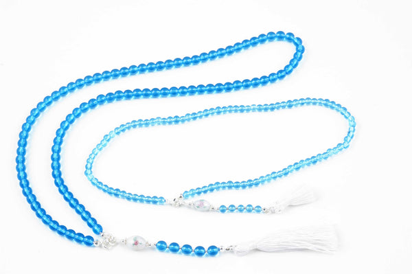Girl & Doll Set - Dark Aqua Glass Prayer Beads