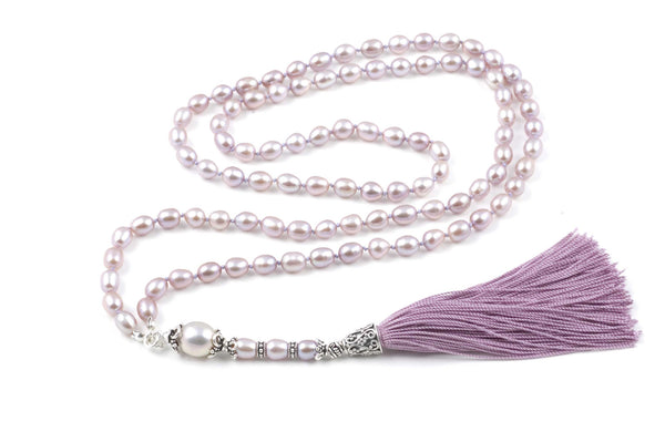 Mauve Cultured Pearl Prayer Beads