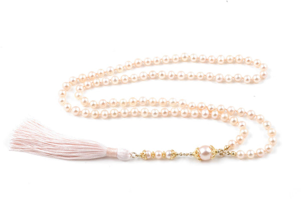 Peach Cultured Pearls Prayer Beads