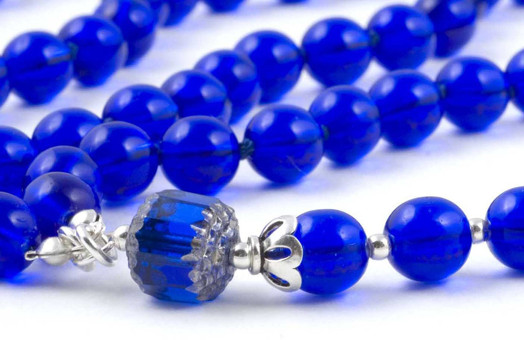 Blue Glass Prayer Beads