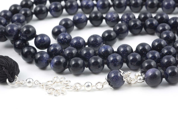 Blue Goldstone Glass Prayer Beads