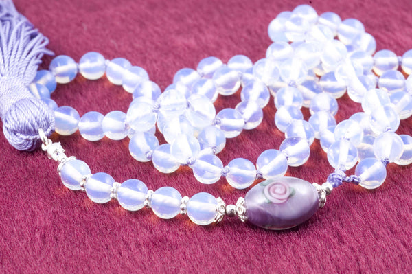 Clear Sea Opal Glass Prayer Beads