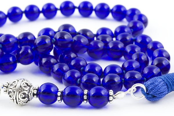 Cobalt Blue Glass Prayer Beads