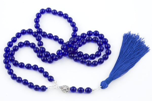 Cobalt Blue Glass Prayer Beads