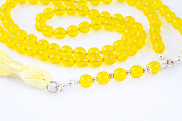Yellow Glass Prayer Beads
