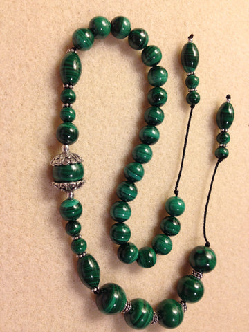 Malachite Prayer Beads  (19+5)