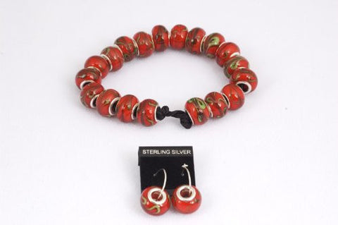 Red and Green Prayer Beads Bracelet