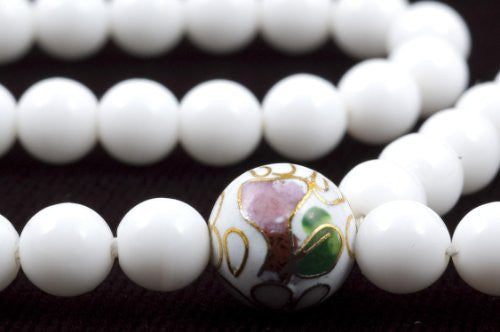 White Glass Prayer Beads