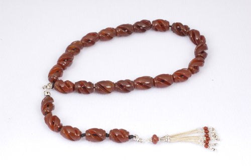 Carved Red Agate Prayer Beads (19+5)