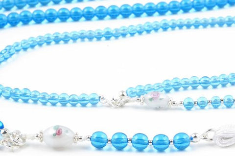 Girl & Doll Set - Dark Aqua Glass Prayer Beads