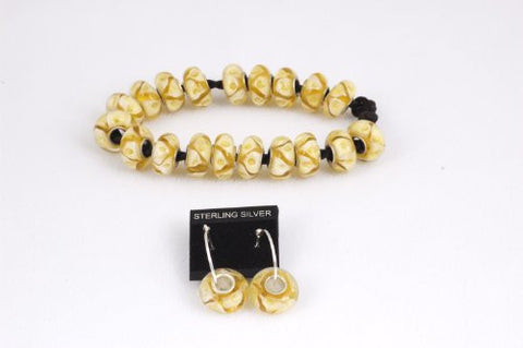 Yellow and White Prayer Beads Bracelet