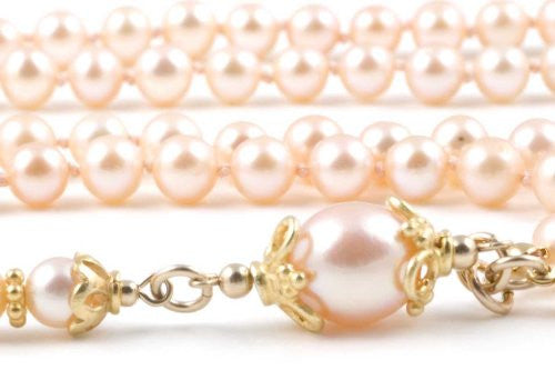 Peach Cultured Pearls Prayer Beads