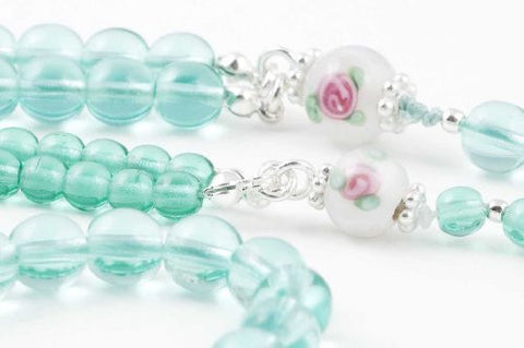 Girl & Doll Set - Green Glass Prayer Beads