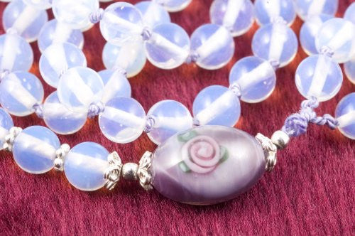 Clear Sea Opal Glass Prayer Beads