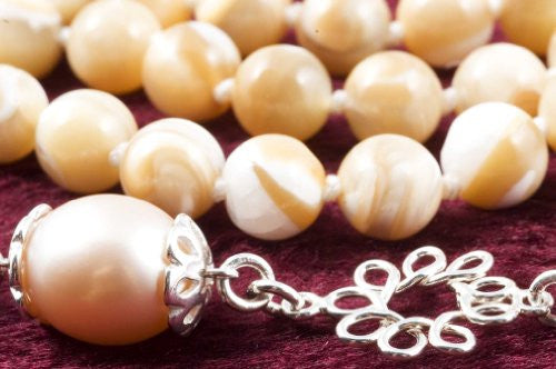 Peach Mother of Pearl Prayer Beads